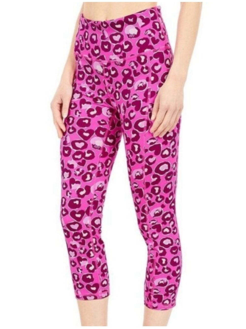 ๐ฉทLilly Pulitzer Fuchsia Pink Leopard-Print Cropped Leggings size S ๐ฉท